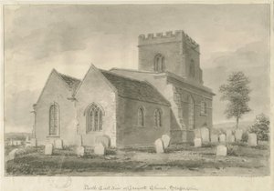 Draycott v kostele Moors: sépiová kresba, 1841 od John Chessell Buckler
