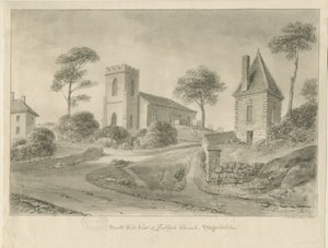 Fulford Church: sépiová kresba od John Chessell Buckler