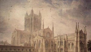 Herefordská katedrála od John Chessell Buckler