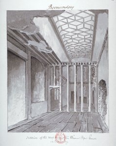 „Interiér západního křídla domu sira Thomase Popea v Bermondsey“, 1808 od John Chessell Buckler