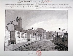 London Bridge, Southwark, Londýn, 1827 od John Chessell Buckler