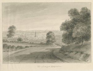Longport Village: sépiová kresba od John Chessell Buckler
