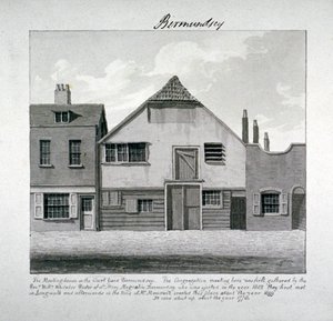 Zasedací dům svaté Máří Magdalény v Court Yard, Bermondsey Square, Londýn, c1828 od John Chessell Buckler
