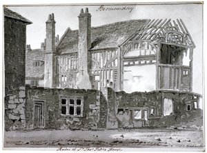 Pozůstatky domu Thomase Popea, Mill Lane, Bermondsey, Londýn, 1808 od John Chessell Buckler
