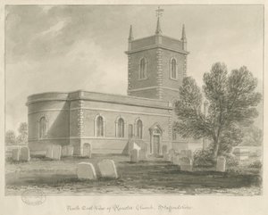 Rocester Church: sépiová kresba, [1841] (kresba) od John Chessell Buckler