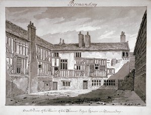 Jižní pohled na zbytky domu Thomase Popea, Mill Lane, Bermondsey, Londýn, 1808. od John Chessell Buckler