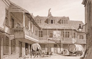 The Tabard Inn na Borough High Street, Southwark, Londýn, 1827.