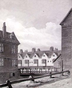 Pohled na Folly v Dockhead, Bermondsey od John Chessell Buckler