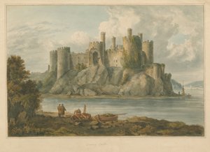 Wales – Carnarvonshire – hrad Conway, 1810 od John Chessell Buckler