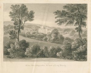 Wootton Lodge: sépiová kresba, 1841 od John Chessell Buckler