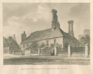 Worcestershire - Droitwich - Staynors Court: sépiová kresba, 1833 od John Chessell Buckler