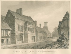 Worcestershire - Droitwich - Workhouse: sépiová kresba
