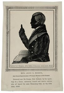 Rev. John H. Bumby, kolem roku 1840 (dřevoryt)
