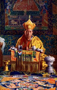 Deb Raja, úřadující hlava buddhistické církve v Bhútánu, 1922. od John Claude White