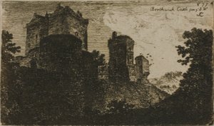 Hrad Borthwick z jihozápadu
