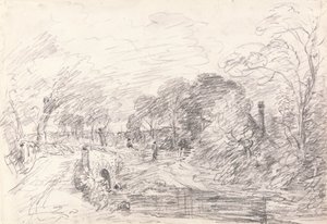 Most poblíž Salisbury Court, možná Milford Bridge od John Constable