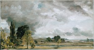 Pohled na Salisbury z Knihovny arciděkanského Fisherova domu (olej na plátně od John Constable