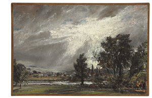 Pohled na Salisbury (olej na papíře položený na plátně) od John Constable