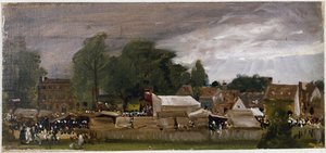 Vesnický jarmark, pravděpodobně ve východním Bergholtu (olej na plátně od John Constable