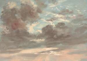 Studie mraků: Bouřlivý západ slunce od John Constable