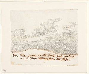 Studie mraků (podle knihy Alexandra Cozense "Engravings of Skies"), asi 1822-23 (grafit na papíře) od John Constable