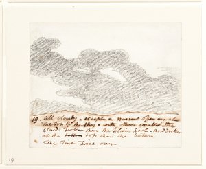 Studie mraků (podle knihy Alexandra Cozense "Engravings of Skies"), asi 1822-23 (grafit na papíře) od John Constable