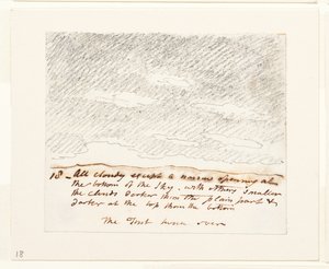 Studie mraků (podle knihy Alexandra Cozense "Engravings of Skies"), asi 1822-23 (grafit na papíře) od John Constable