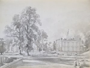 Coleorton Hall, Leicestershire, domov sira George Beaumonta (pero a mytí) od John Constable