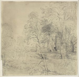 Cowdray Castle, viděný mezi stromy od John Constable