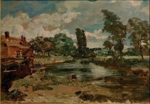 Mlýn Flatford při pohledu od zdymadla od John Constable