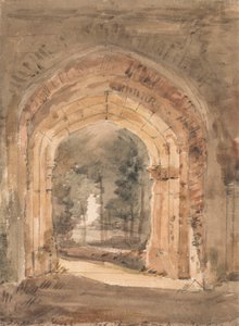 Východní Bergholtský kostel s výhledem na jižní oblouk Zřícené věže od John Constable