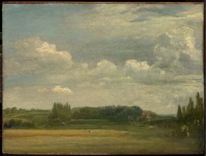 East Bergholt Common, pohled k faře od John Constable