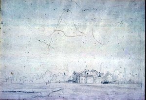 Dům s řadou stromů (tužka) od John Constable