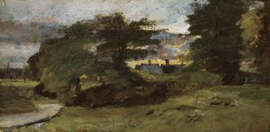 Krajina s chalupami, 1809-10 od John Constable