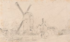 Krajina s větrným mlýnem od John Constable
