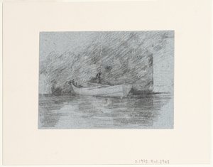 Veslařský člun zakotvený pod břehem od John Constable