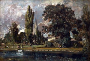 Katedrála v Salisbury a Leadenhall od řeky Avon, 1820 od John Constable