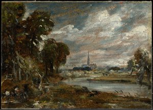 Katedrála v Salisbury od řeky Nadder od John Constable