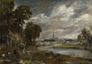 Katedrála v Salisbury od řeky Nadder, c.1829 od John Constable