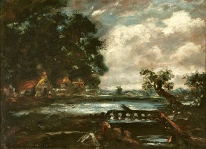 Studie k obrazu The Leaping Horse (Pohled na řeku Stour) (olej na plátně) od John Constable