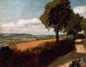Pohled ze silnice vedoucí do East Bergholtu od John Constable