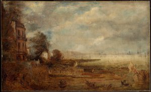 Most Waterloo viděný ze schodiště Whitehall od John Constable