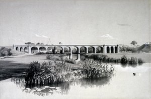 Avon viadukt, Wolston, 2. července 1837 (pero, inkoust a mytí na papíře) od John Cooke Bourne