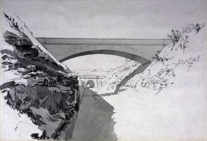 Beechwood Tunnel, 27. července 1837 (pero, inkoust a mytí na papíře)