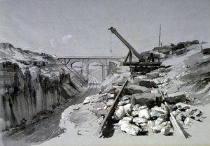 Blisworth Cutting, Northamptonshire, shora, 2. července 1837 (pero a inkoust a mytí na papíře) od John Cooke Bourne