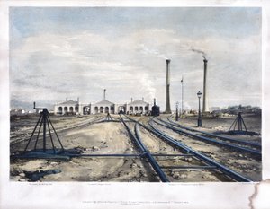 Strojovna Camden Town, 1838 od John Cooke Bourne