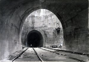 Skvělá ventilační šachta, Kilsby Tunnel, Northamptonshire, 1837-38 (pero a inkoust a mytí na papíře)