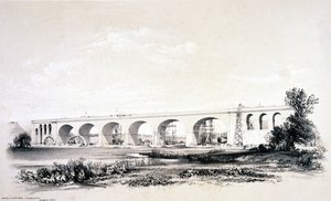 Wolverton viadukt, srpen 1837 od John Cooke Bourne