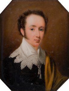 Portrét George, vikomta Newporta, později 2. hraběte z Bradfordu (1789-1865), kolem 1809-62 (olej na slonovině) od John Cox Dillman Engleheart