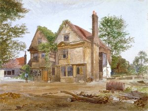Čelní pohled na Basing Manor House, Peckham High Street, Camberwell, Londýn, 1884 od John Crowther